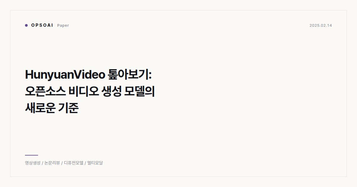 HunyuanVideo 톺아보기: 오픈소스 비디오 생성 모델의 새로운 기준 대표 이미지